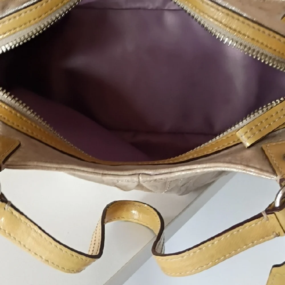 Coach Shimmering Beige Shoulder Bag Y2K 90s Hobo Mia
